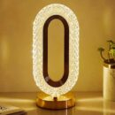 Luxury Crystal Touch Lamp with 3 Color Modes & Dimmable Brightness | Rechargeable LED Bedside Table Lamp for Bedroom, Living Room & Home Décor | Acrylic Diamond Pattern Night...