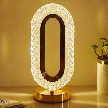 Luxury Crystal Touch Lamp with 3 Color Modes & Dimmable Brightness | Rechargeable LED Bedside Table Lamp for Bedroom, Living Room & Home Décor | Acrylic Diamond Pattern Night...