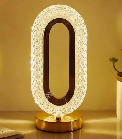 Luxury Crystal Touch Lamp with 3 Color Modes & Dimmable Brightness | Rechargeable LED Bedside Table Lamp for Bedroom, Living Room & Home Décor | Acrylic Diamond Pattern Night...